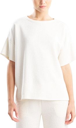 Natori Quilted Geo Knit Jacquard Short Sleeve Top