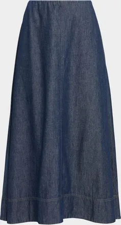 Eileen Fisher Organic Cotton Denim Midi Skirt
