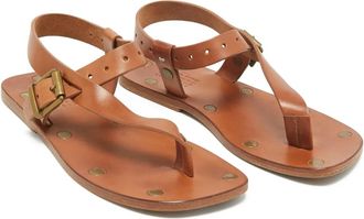 Maison Margiela Sandali in pelle con fibbia - Marrone