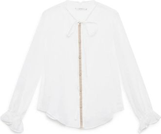 Maliparmi Blouses, female, White, Size: 2XL Light Ramie Shirt