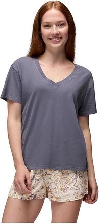 Prana Everyday V-neck T-Shirts Womens Workout Taro : LG (Womens 12-14), Cotton