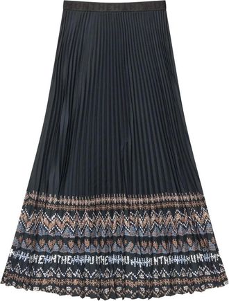 Munthe Charming Skirt - Dames - Maxi Rokken - Zwart - XS - Polyester - Rokken
