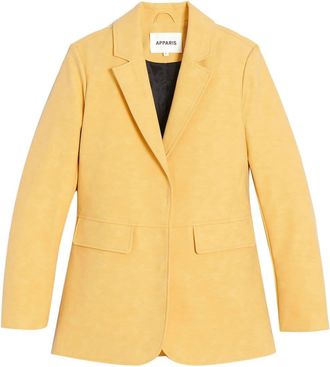 Apparis faux-leather blazer - women - Artificial Leather - M - Yellow