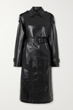 Mackage Trench Doppiopetto In Pelle Con Cintura Adriana - Nero