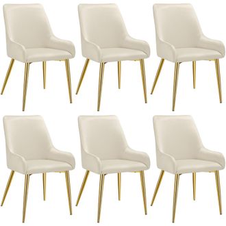 TecTake Dining Chair Avane Set Of 6 - Beige | Size: 6 Pack