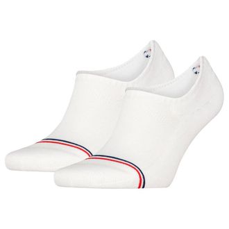 Tommy Hilfiger Footie Socks, White, 43/46 (Pack of 2)