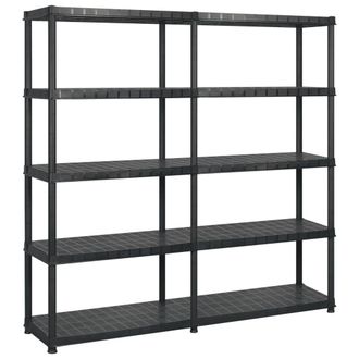 Berkfield Home Storage Shelf 5-Tier Black 183x45.7x185 cm Plastic