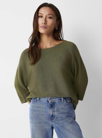 Contemporaine Womens Textured knit loose boxy sweater