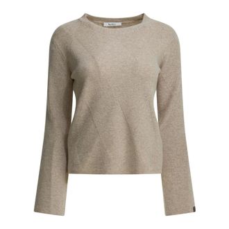 Max Mara Jersey de punto fino con cuello redondo - Knitwear - Mujer - Beige - L