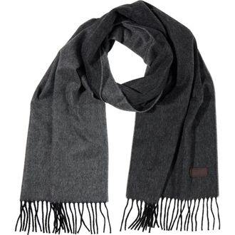 Hickey Freeman Cashmere Double Face Solid Scarf in Black/charcoal at Nordstrom Rack