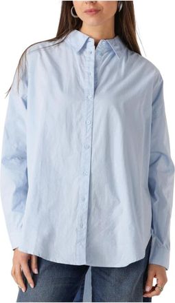 MY ESSENTIAL WARDROBE Overhemden, Dames, Blauw, S, Katoen, Lichtblauwe Boxy Shirt voor Vrouwen