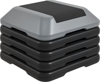 OEM Step Para Fitness Stepper Antideslizante Con Altura Ajustable De 10/15/20/25/30 Cm Carga 150 Kg Gris