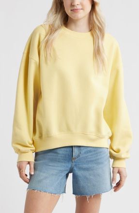 BP. Relaxed Cotton Blend Sweatshirt in Yellow Begonia at Nordstrom, Size Xx-Small