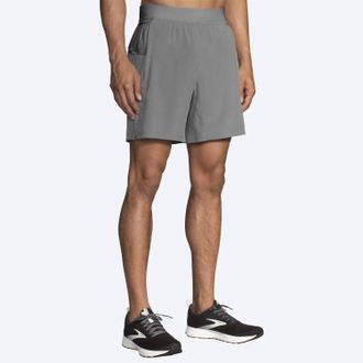 Brooks Mens Sherpa 7 Athletic Shorts In Steel