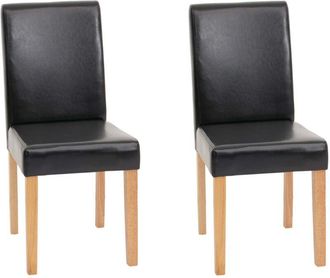Hhg Nunca Usado] Juego De 2 Sillas De Comedor Silla De Cocina Littau, Polipiel, Negra, Patas Claras