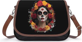 Generic Mexico Dia De Los Muertos Small Womens Crossbody Bags Shoulder Handbag with Adjustable Strap for Travel