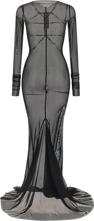 Rick Owens Womens Black Nylon Long Dress