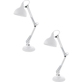 Loops 2 PACK Table Desk Lamp Adjustable Colour White Flexible In Line Switch E27 40W