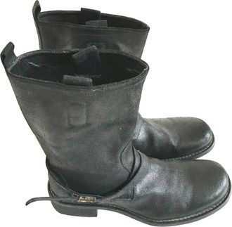 Neil Barrett black mens leather boots Size 42