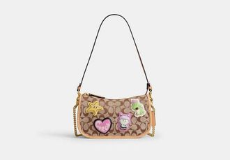 Coach Brain Dead Waverly Bag In Signature Jacquard With Patches