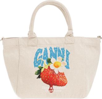 Ganni Tas Met Een Kleurrijk Patroon - Dames - Handtassen - Beige - ONE Size - Tassen