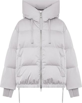 Duno Oversize Short Satin Hood Duck Down Jacket