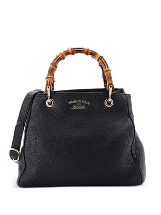 Gucci Bamboo Shopper Leather Small tote bag - Black