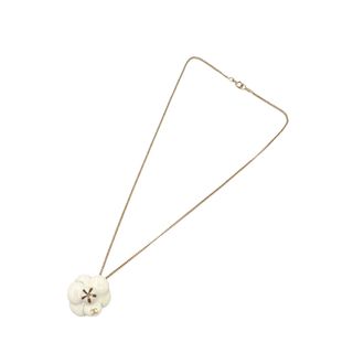 Chanel Pre-owned Womens Gold Plated Cc Camellia Pendant Necklace - Cream - One Size