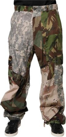 Dolce & Gabbana Patchwork Cargo Broek - Heren - Straight fit broeken - Veelkleurig - M - Katoen - Broeken