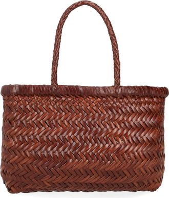 Dragon Diffusion Flat Gora Mini Rectangular Woven Basket Bag