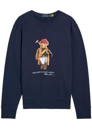 Polo Ralph Lauren Golf Bear-print Crew-neck Sweatshirt - Navy - XL