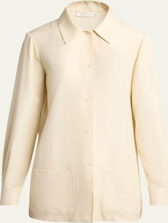 The Row Lucetta Silk Button-Front Shirt