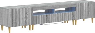 vidaXL Cabinet De Tv Led De 5 Piezas Sonoma Gris Madera De Ingenier&iacute;a Vidaxl