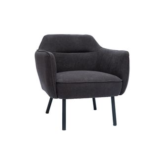Miliboo Miliboo - Sill&oacute;n Moderno De Tela Efecto Aterciopelado Gris Oscuro Laurens