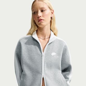 Nike Womens Studio Fleece Medium Weight Nike Womens Run Club Track Jacket in Grey | IO2300-063
