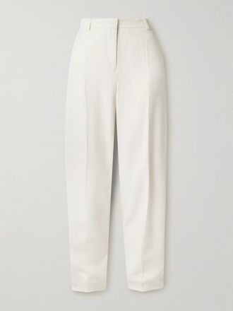 Toteme Pantaloni A Gamba Affusolata In Crêpe - Ecru