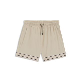 BOSS Drawstring swim shorts in stretch fabric with tape trim