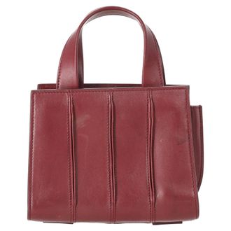 Max Mara Micro Whitney Top Handle Bag in Burgundy Leather