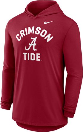 Nike Alabama Primetime Arch Nike Mens Dri-FIT College Long-Sleeve Hooded T-Shirt in Red | 01NB69WABN-UKL