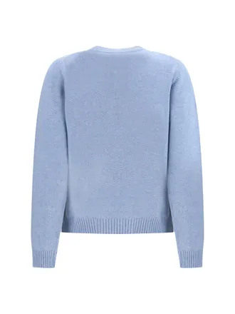 Ganni Graphic Logo Knit Sweater - Blue