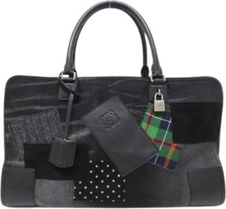 Loewe Pre-owned Junya Watanabe Amazon 24H leren denim canvas tas - Dames - Vintage Handtas - Zwart - ONE Size - Denim - Vintage