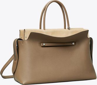 Tory Burch Womens Large Mercer Pebbled Satchel, One Size