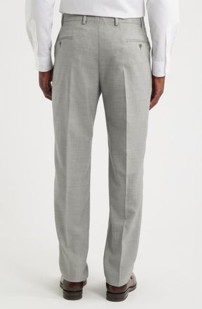 Emporio Armani Grey Textured Virgin Wool Dress Pants at Nordstrom, Size 58