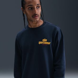 Nike Mens Club Fleece Crew in Blue | HJ2173-451