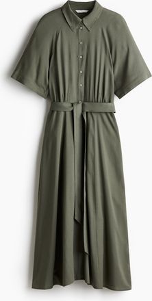 H&M Blusenkleid mit Bindegürtel - Green