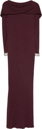 Stephane Rolland Paris Maxi jurk met versierde manchetten - Dames - Avondkleed - Paars - XS - Polyester - Kleedjes