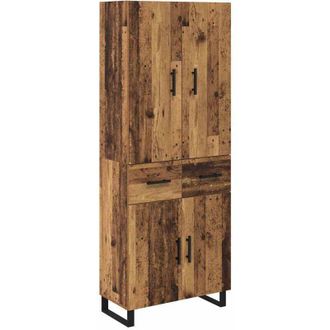 vidaXL Aparador Alto 2 Pcs Madera Envejecida 69,5 X 34 X 180 Cm Vidaxl