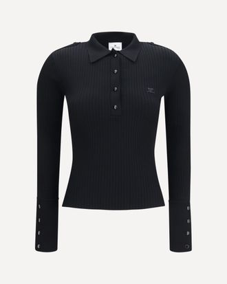 Courr&egrave;ges Ribbed knit Polo Shirt Female M