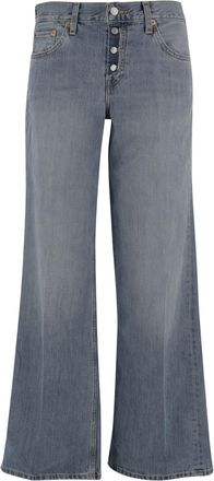 Re/Done Wide-Leg Cotton Denim Jeans with Washed Finish
