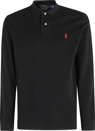 Polo Ralph Lauren Blauwe Gebreide Polo Shirt - Heren - Polos - Zwart - XL - Tops